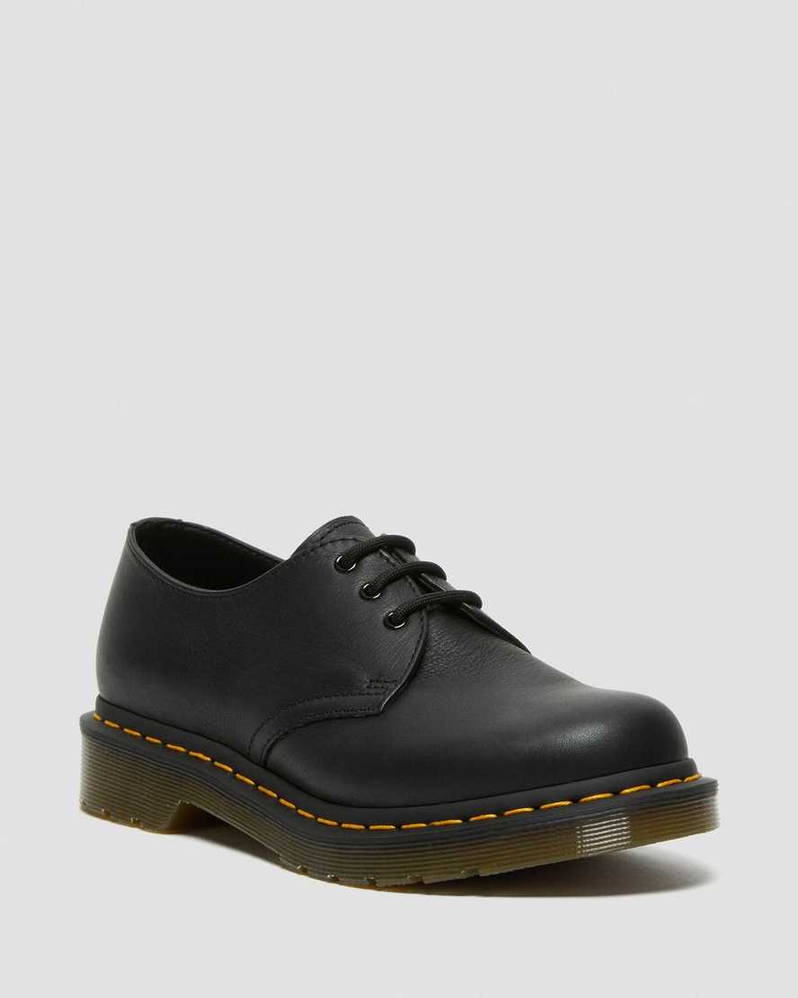 Dr. Martens 1461 Virginia Lær Oxford Sko Dame Svart [5734LQRKN]